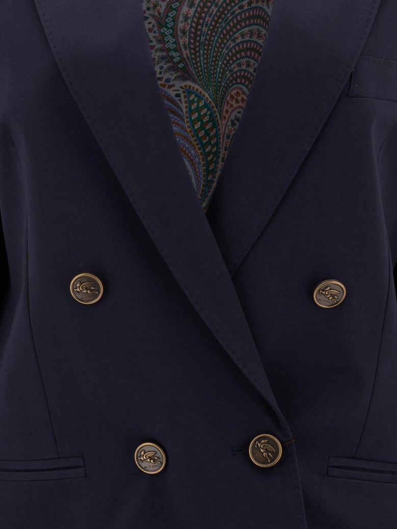 blue cotton elastane jacket by Selfnex