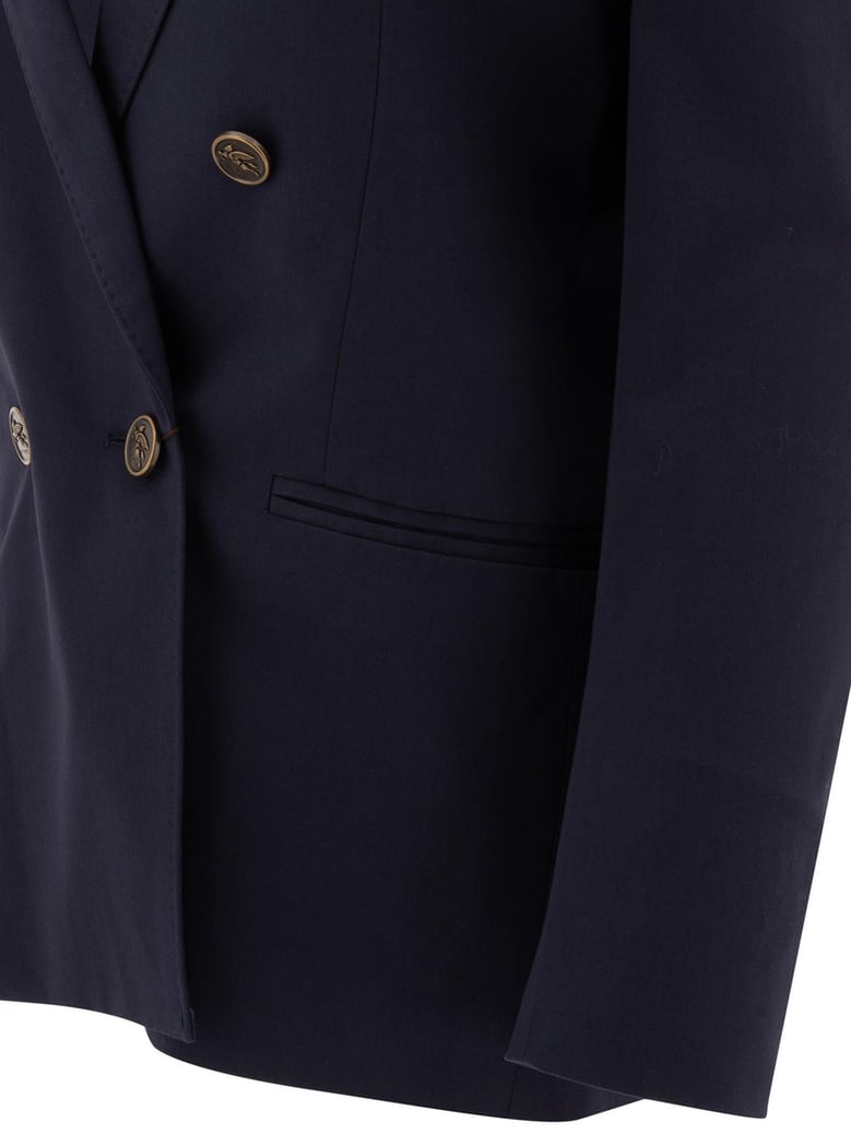 blue cotton elastane jacket by Selfnex