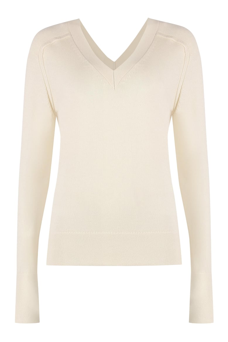 wool v-neck sweater by Selfnex