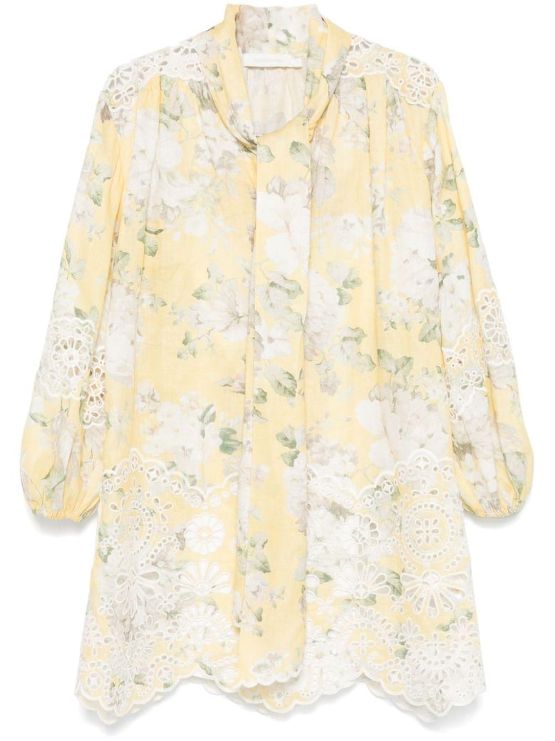 acacia linen mini dress by Selfnex