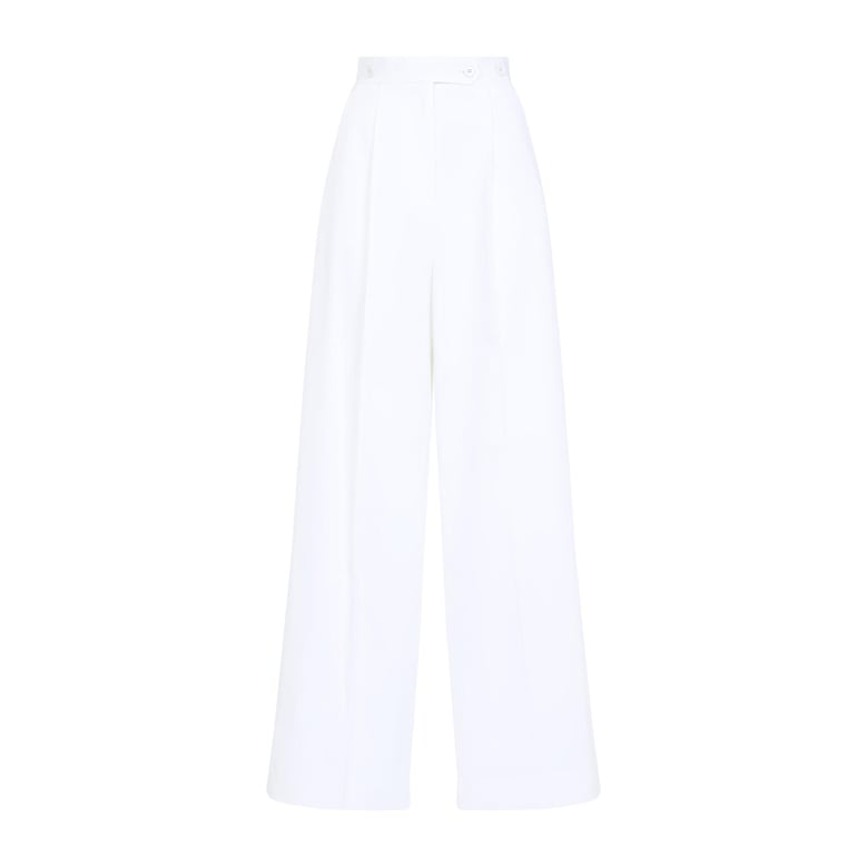 white poplin wide-leg pant by Selfnex