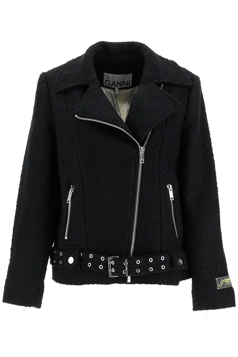 boucle wool biker jacket by Selfnex