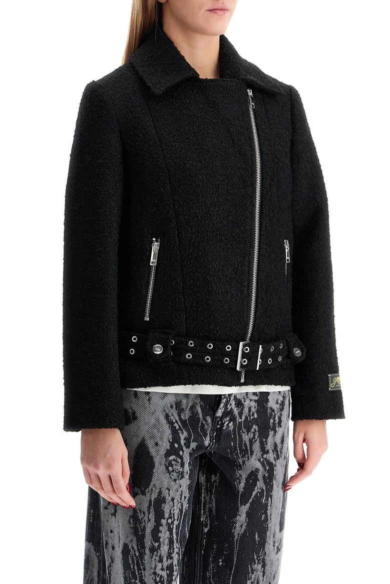 boucle wool biker jacket by Selfnex