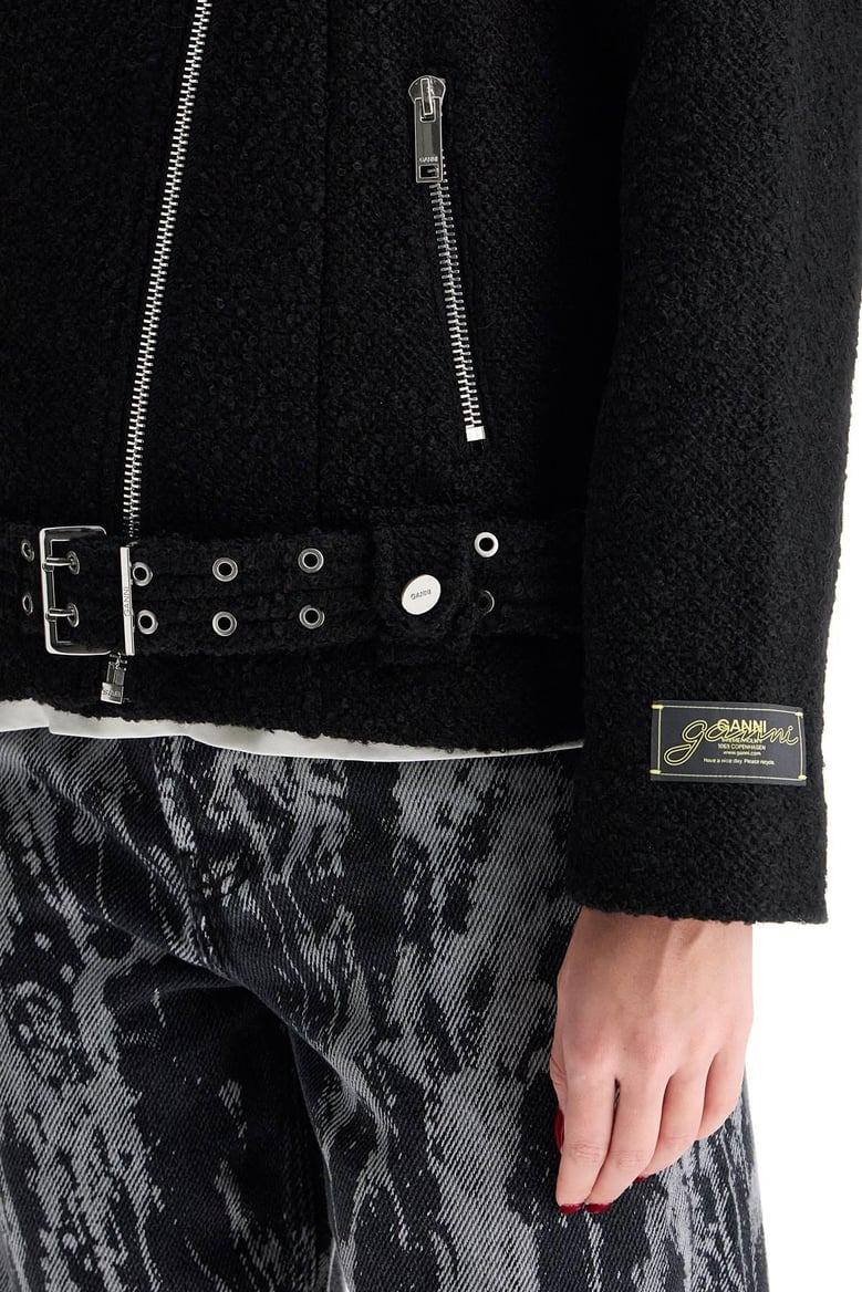 boucle wool biker jacket by Selfnex