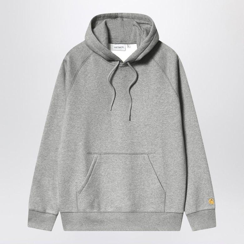 grey heather/gold hooded chase sweatshirt by Selfnex