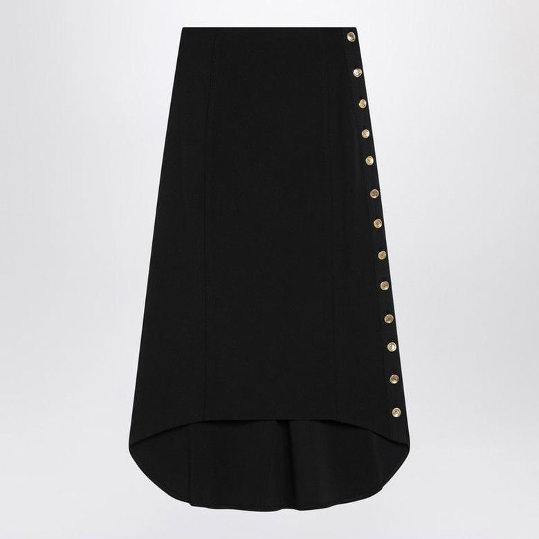 black milan stitch skirt with buttons by Selfnex