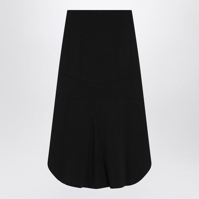 black milan stitch skirt with buttons by Selfnex