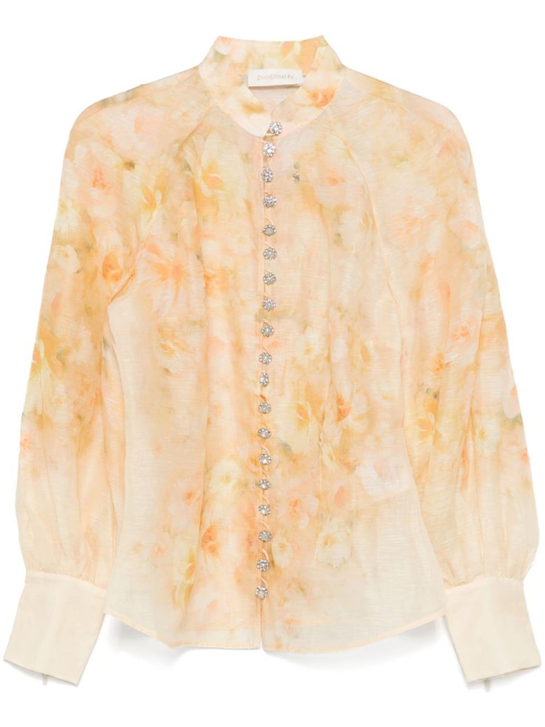 crush printed linen shirt by Selfnex