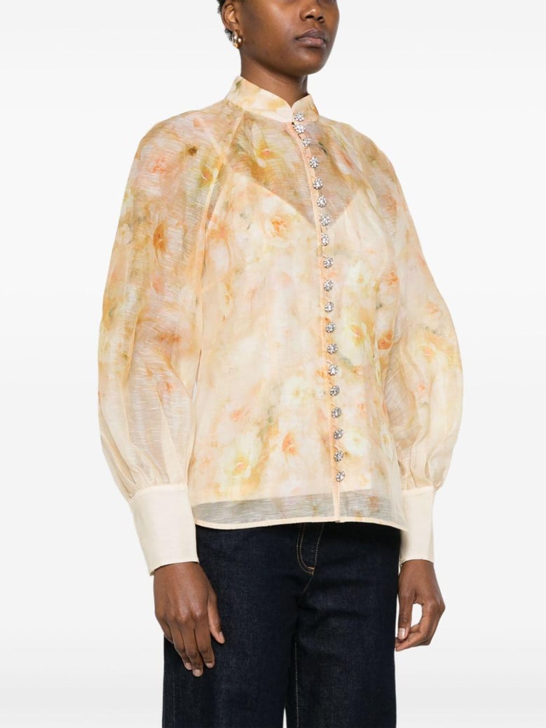 crush printed linen shirt by Selfnex