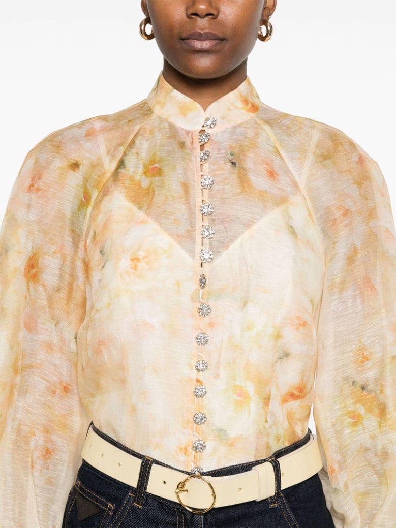 crush printed linen shirt by Selfnex