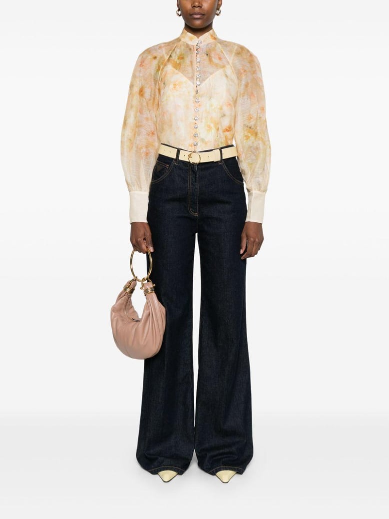 crush printed linen shirt by Selfnex
