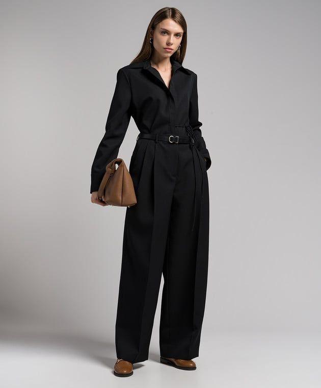 long relaxed wide leg pleated pant by Selfnex