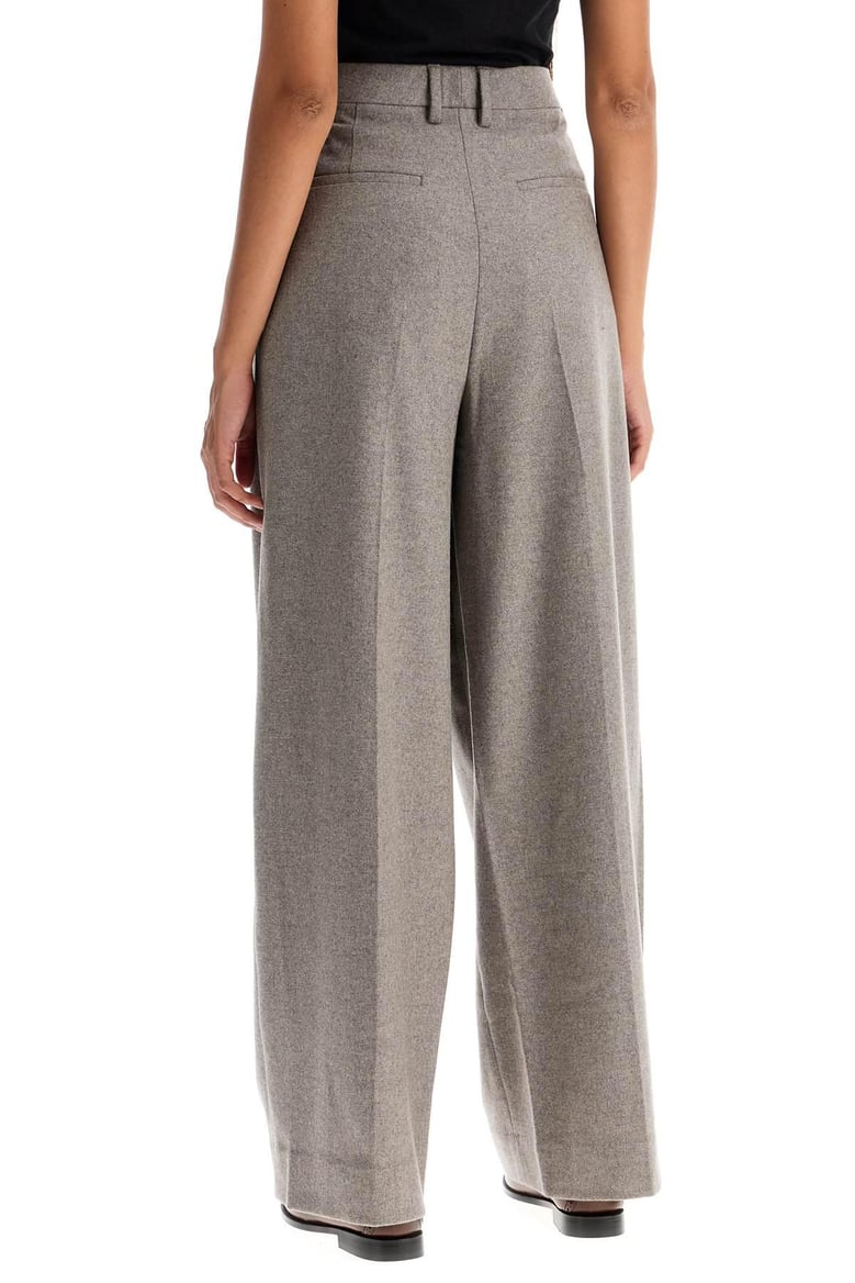wide pleated flannel trousers by Selfnex