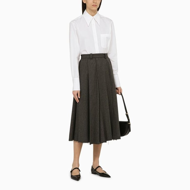 exaggerated easy fit point collar shirt in poplin by Selfnex