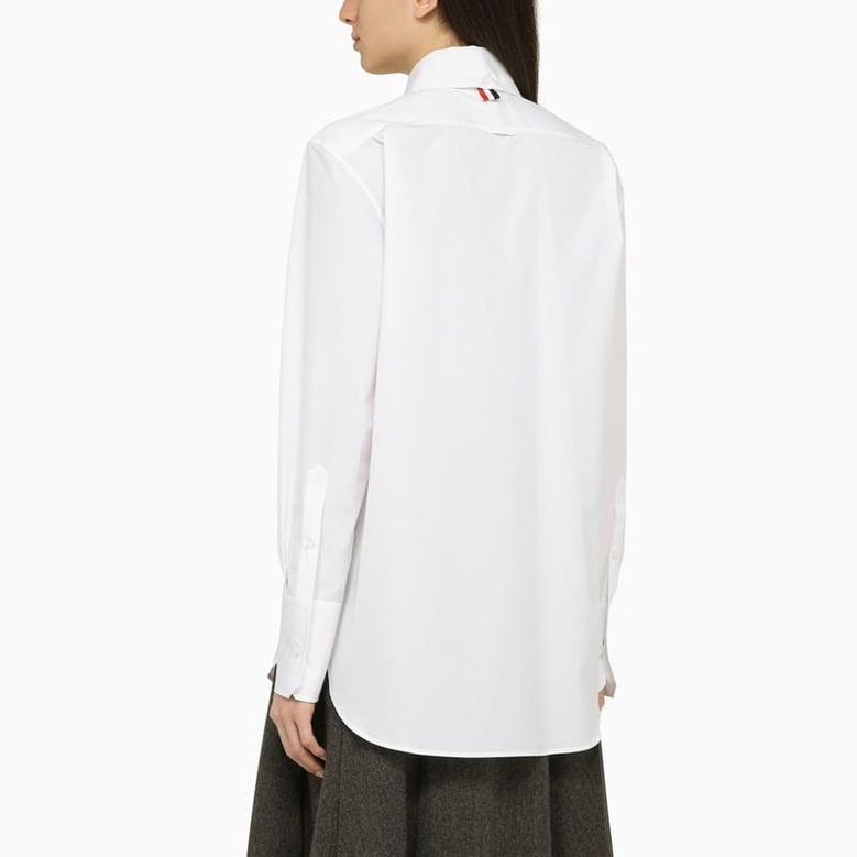 exaggerated easy fit point collar shirt in poplin by Selfnex