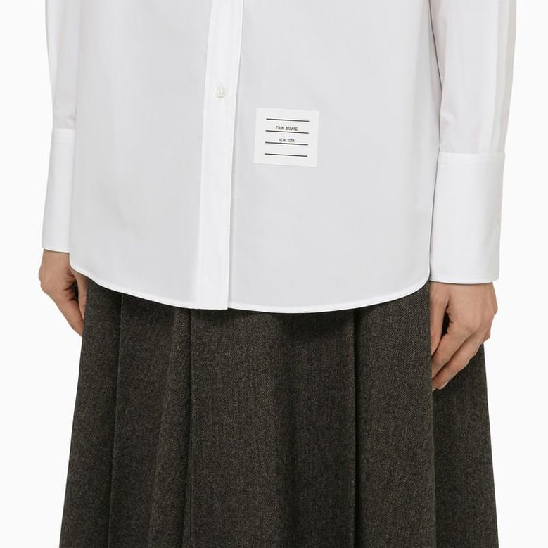 exaggerated easy fit point collar shirt in poplin by Selfnex