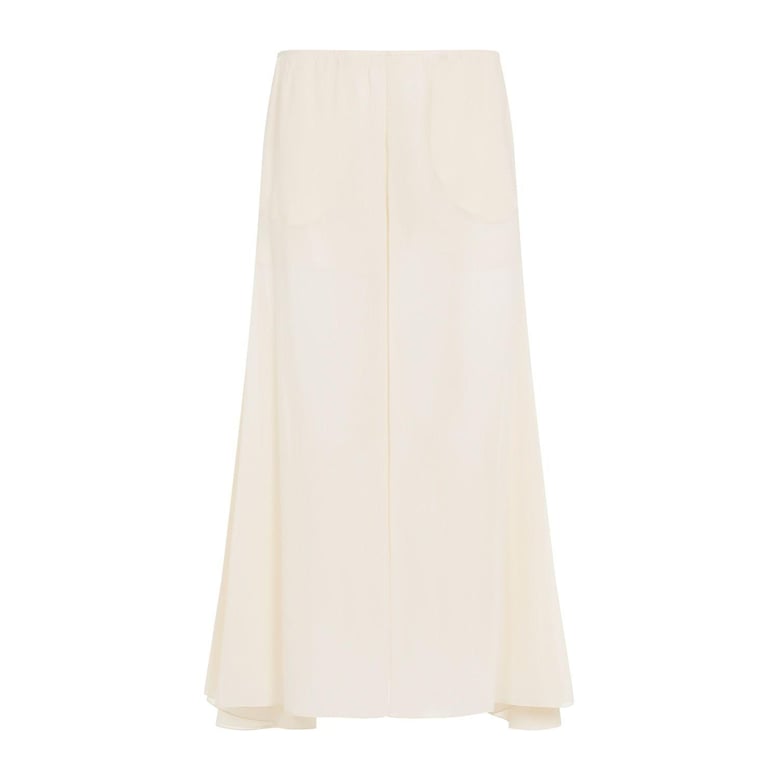 silk georgette long skirt by Selfnex