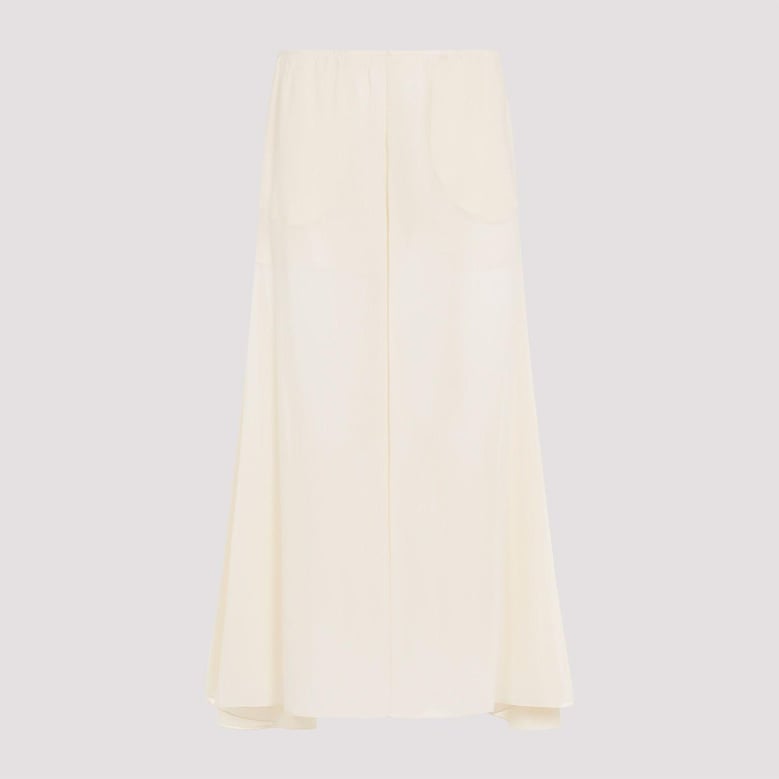 silk georgette long skirt by Selfnex