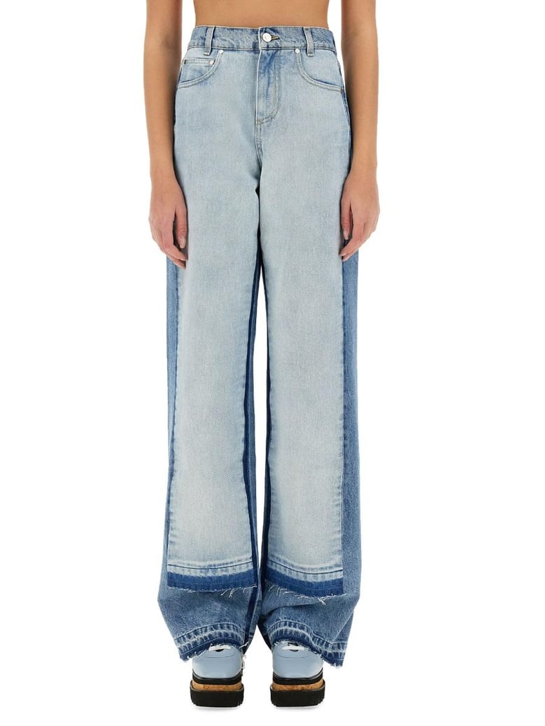 straight-leg jeans with contrasting panels by Selfnex