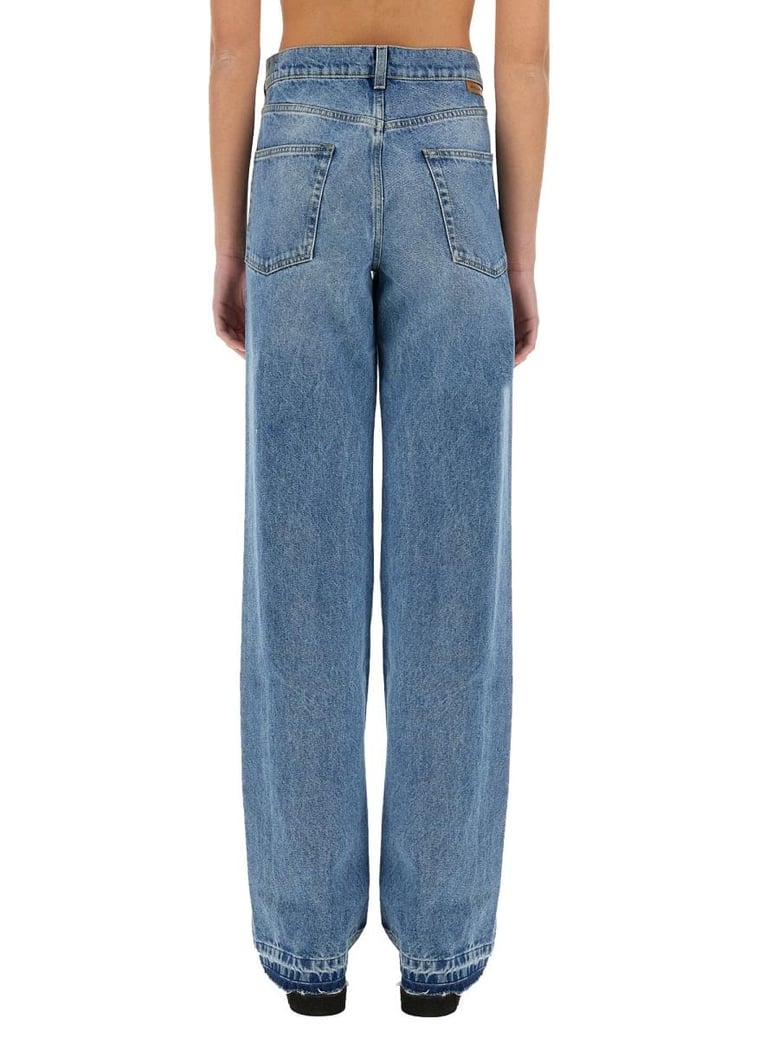straight-leg jeans with contrasting panels by Selfnex