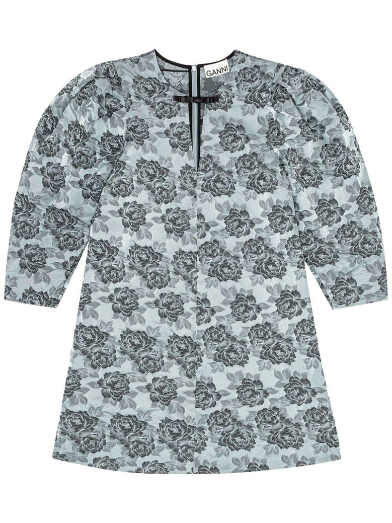 floral jacquard mini dress by Selfnex