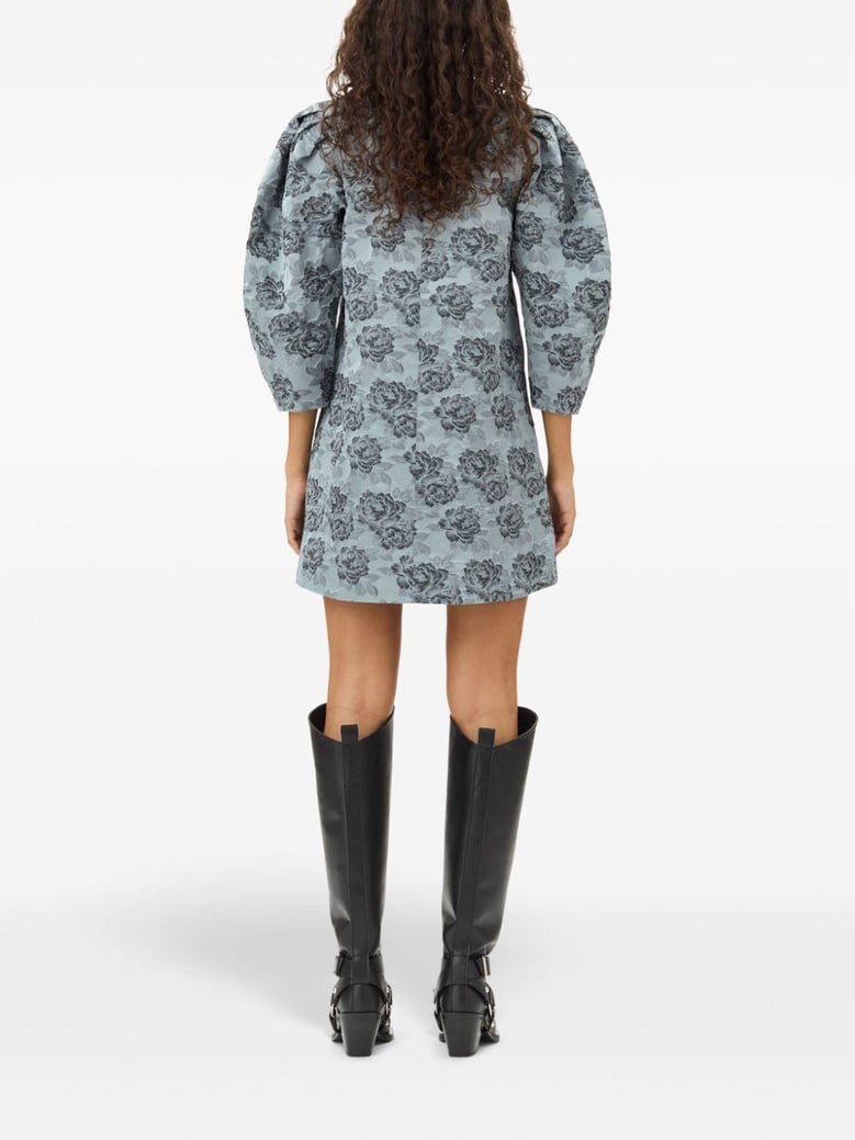 floral jacquard mini dress by Selfnex
