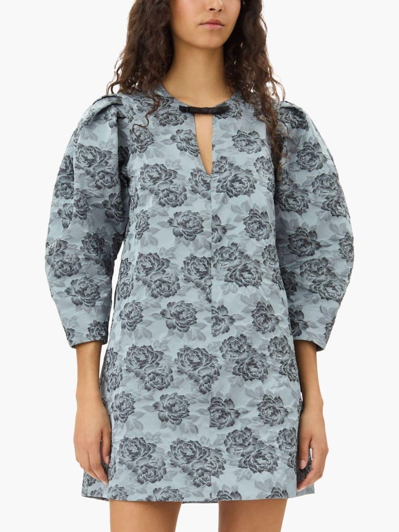 floral jacquard mini dress by Selfnex