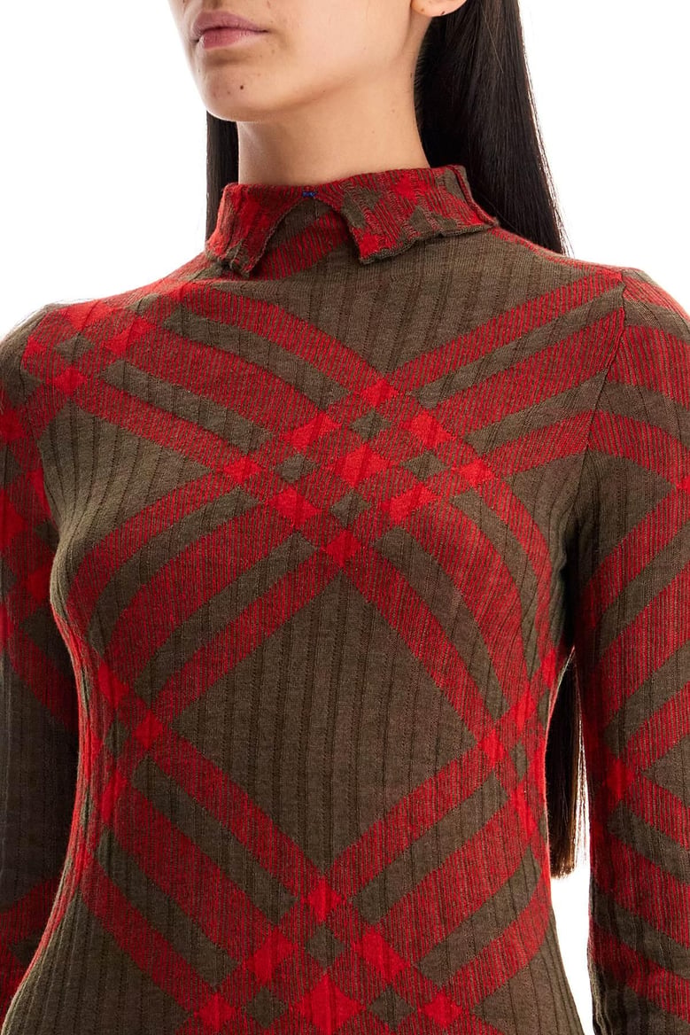 check wool blend dress by Selfnex