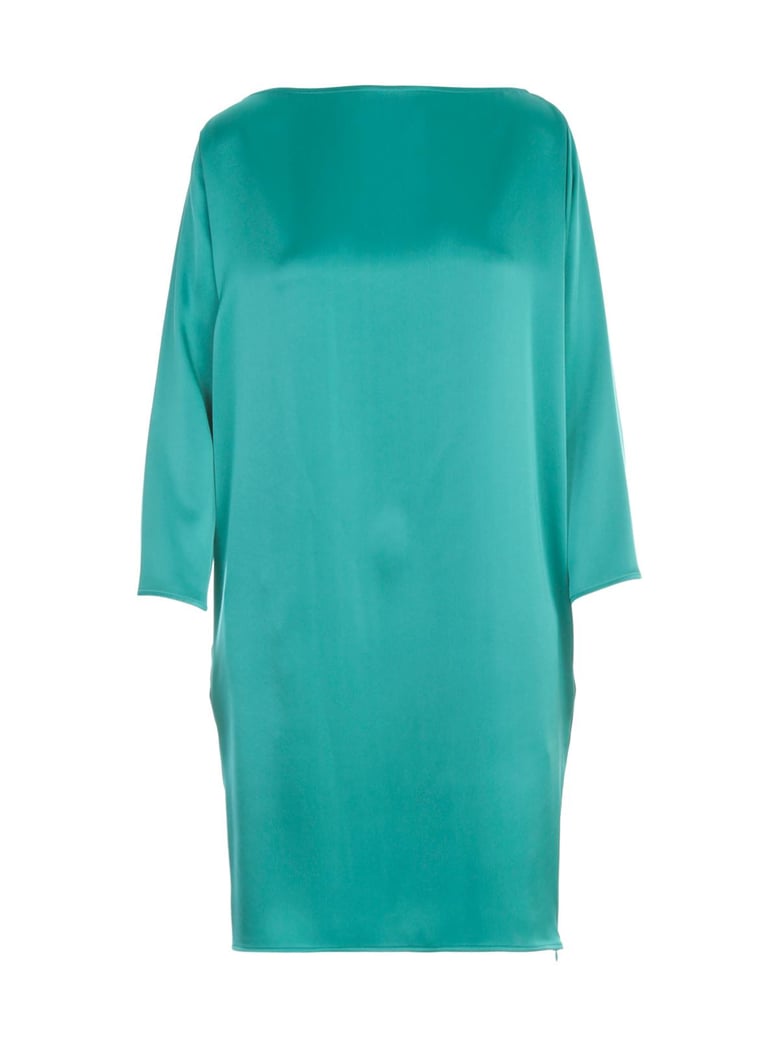 nathalie satin boat neck l/s dress by Selfnex