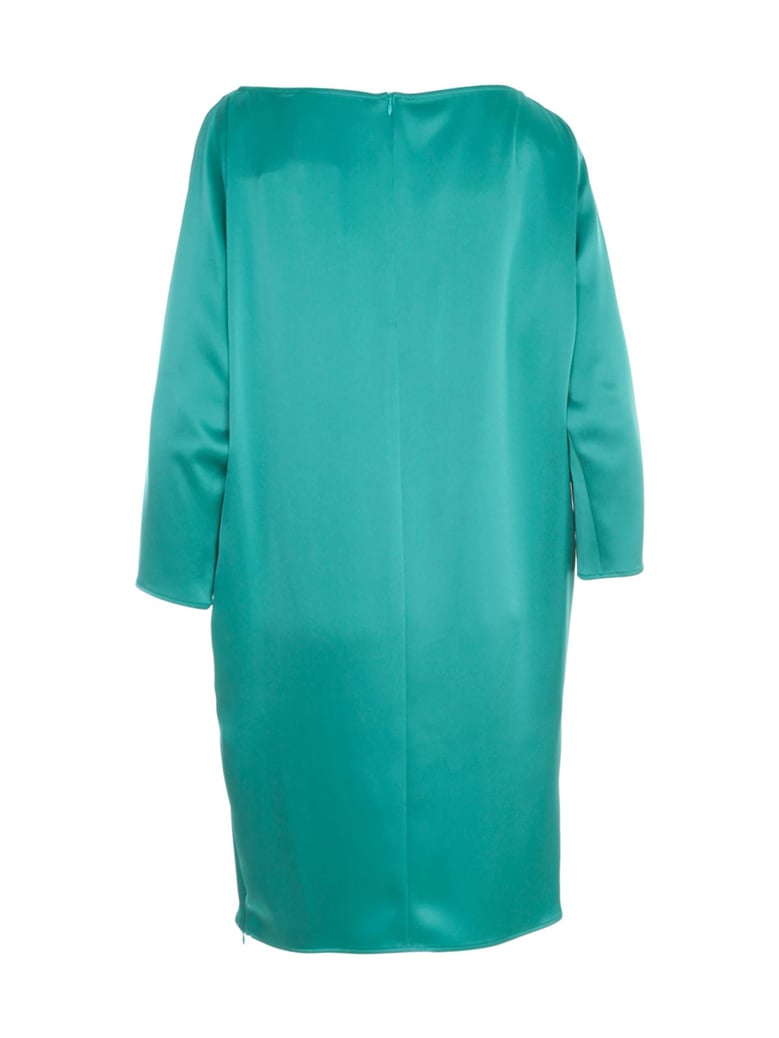 nathalie satin boat neck l/s dress by Selfnex