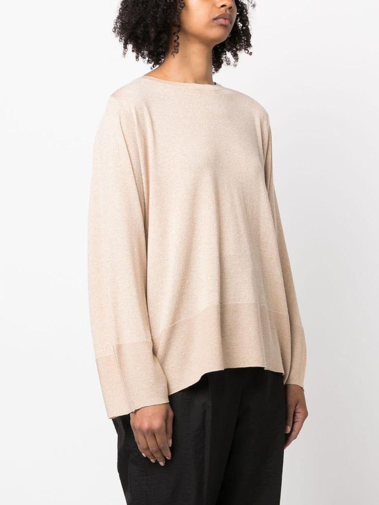 lurex crew neck sweater by Selfnex