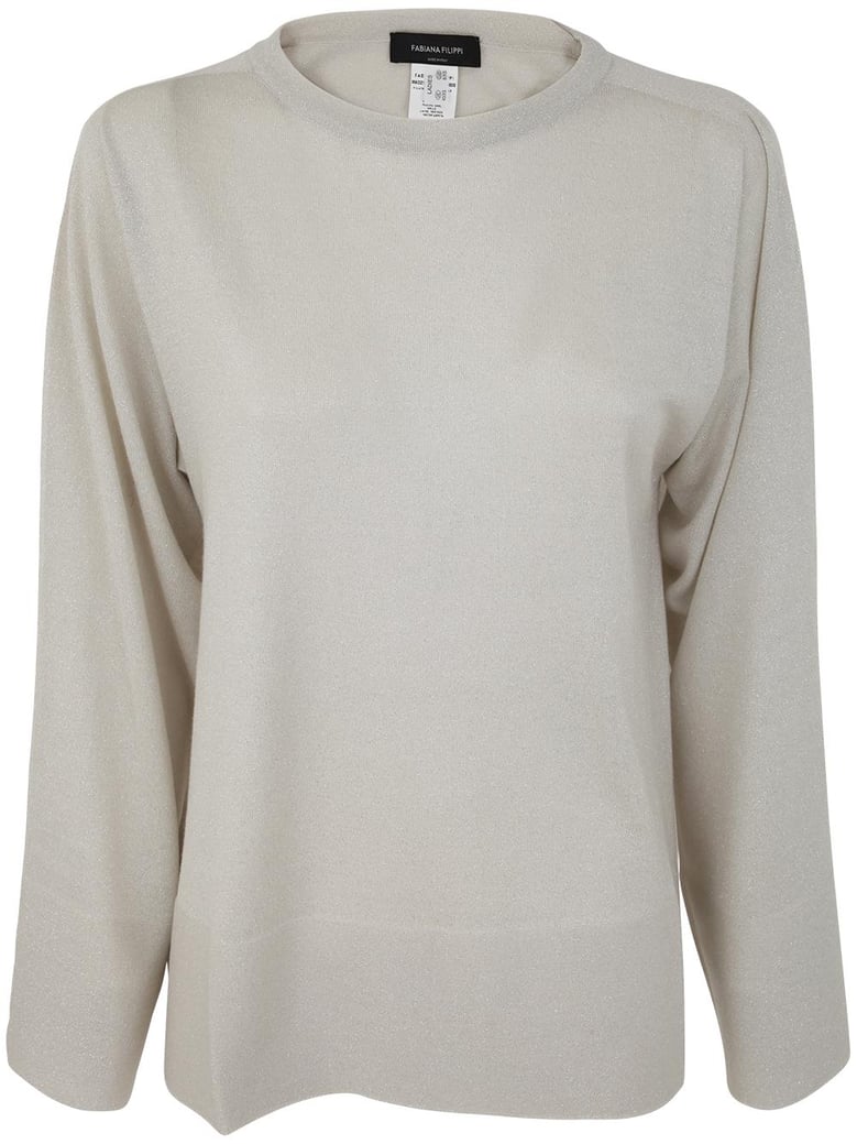 lurex crew neck sweater by Selfnex