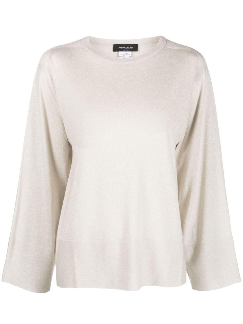 lurex crew neck sweater by Selfnex
