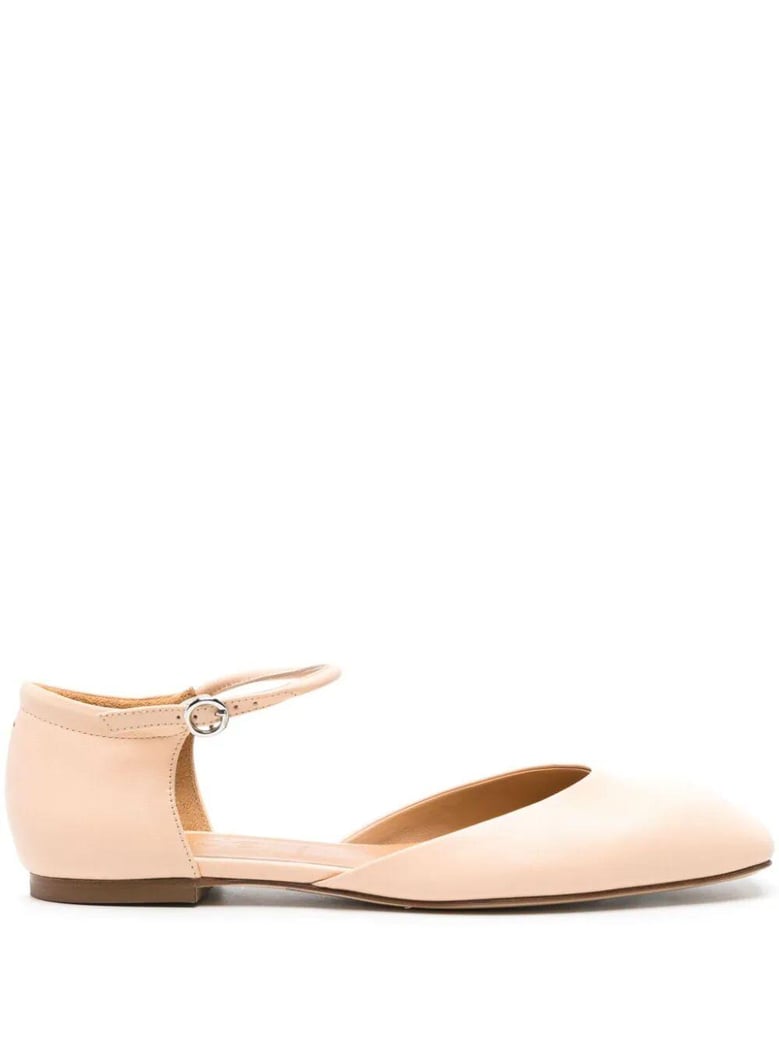miri nappa leather peach shoes by Selfnex