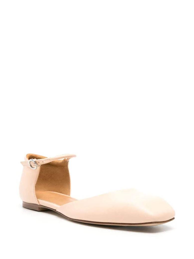 miri nappa leather peach shoes by Selfnex