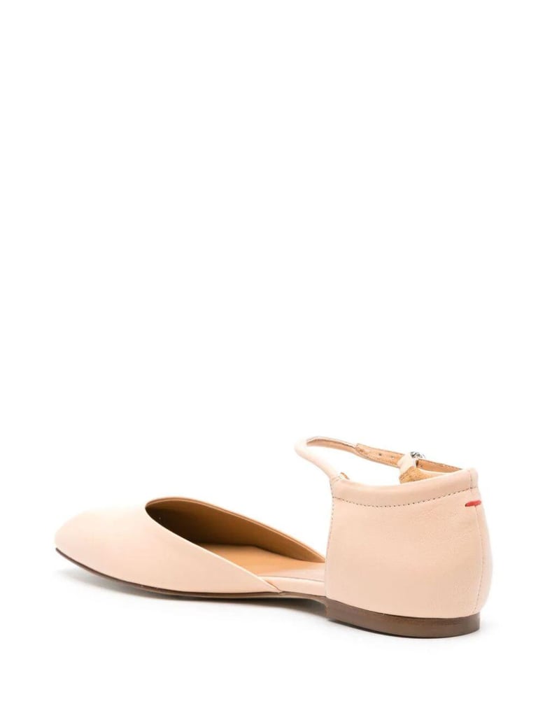 miri nappa leather peach shoes by Selfnex