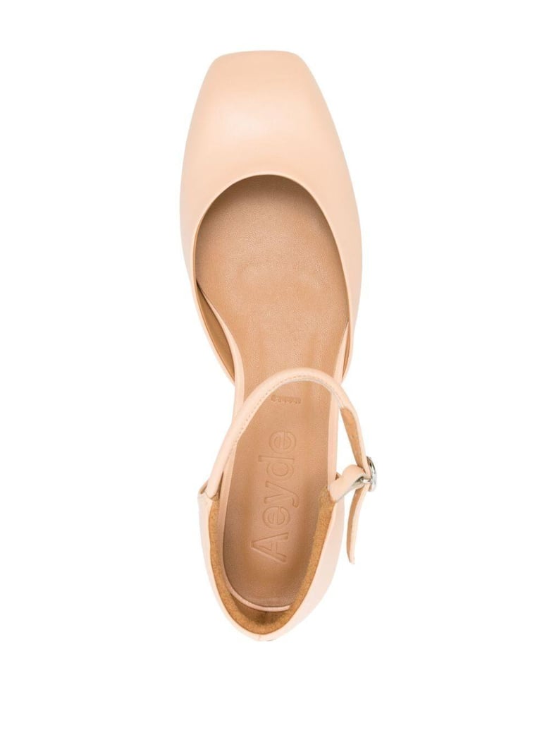 miri nappa leather peach shoes by Selfnex