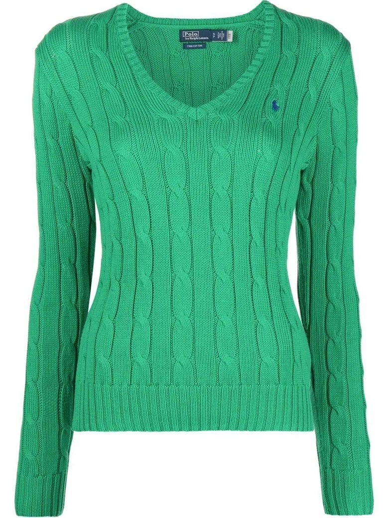 v neck braided sweater by Selfnex
