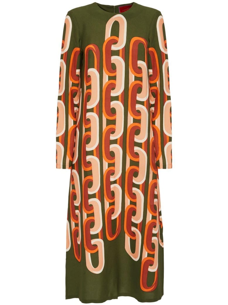 long sleeve midi swing dress by Selfnex