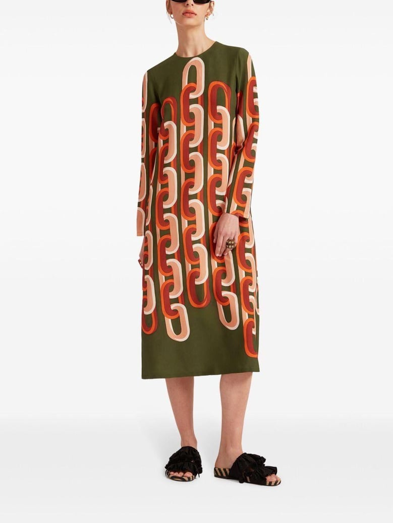 long sleeve midi swing dress by Selfnex