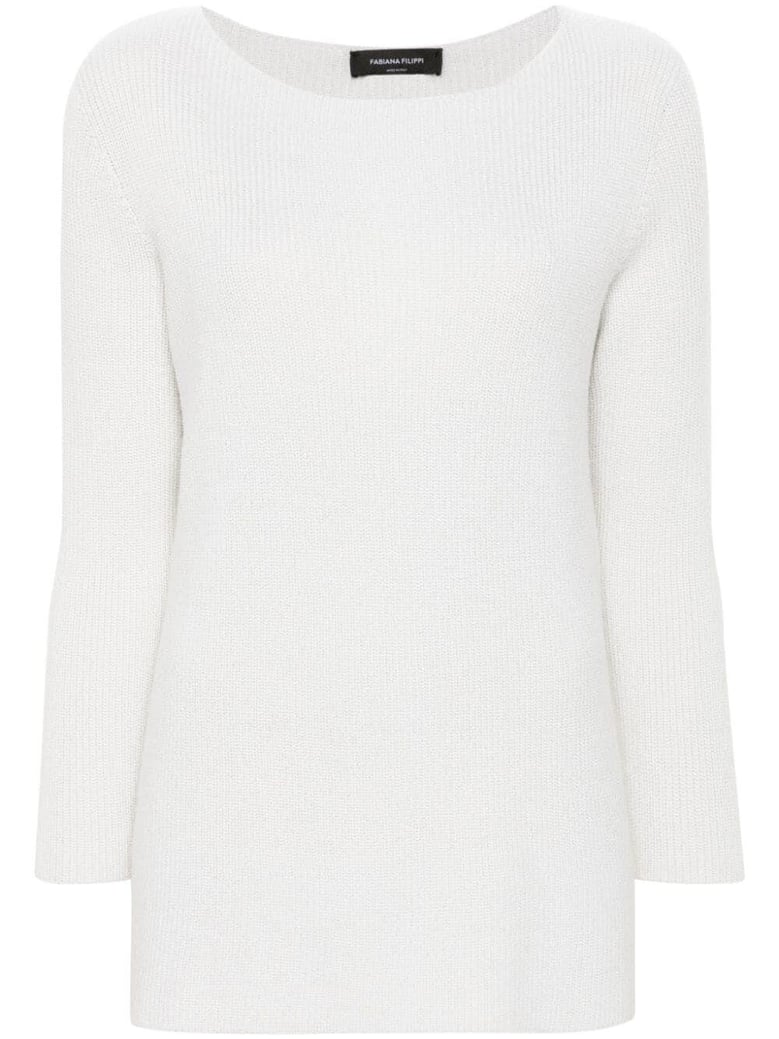 lurex long sleeve sweater by Selfnex