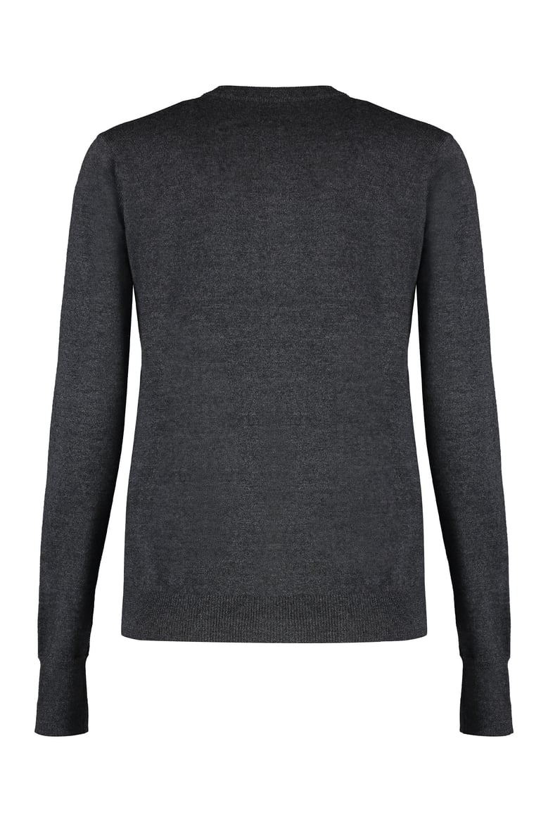crew neck cardigan with embroidery by Selfnex