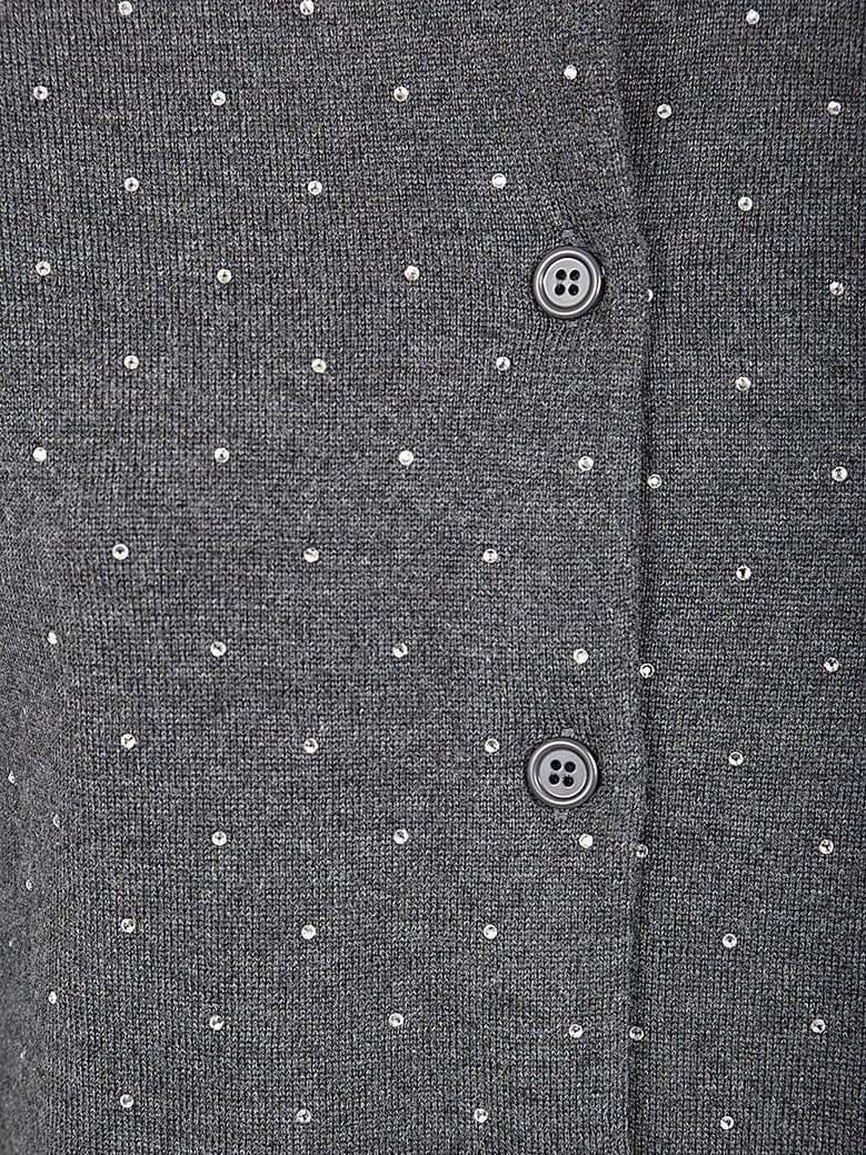 crew neck cardigan with embroidery by Selfnex