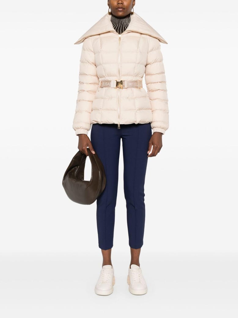 short down jacket with belt by Selfnex