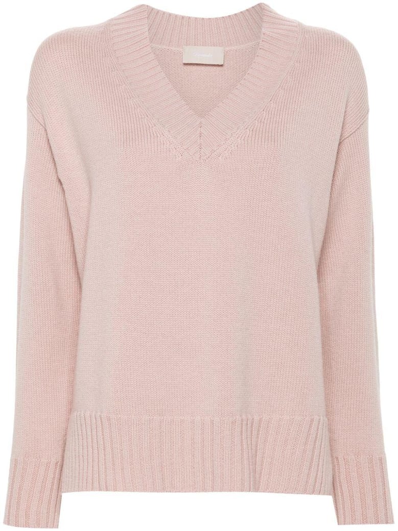 long sleeves v neck oversized sweater by Selfnex