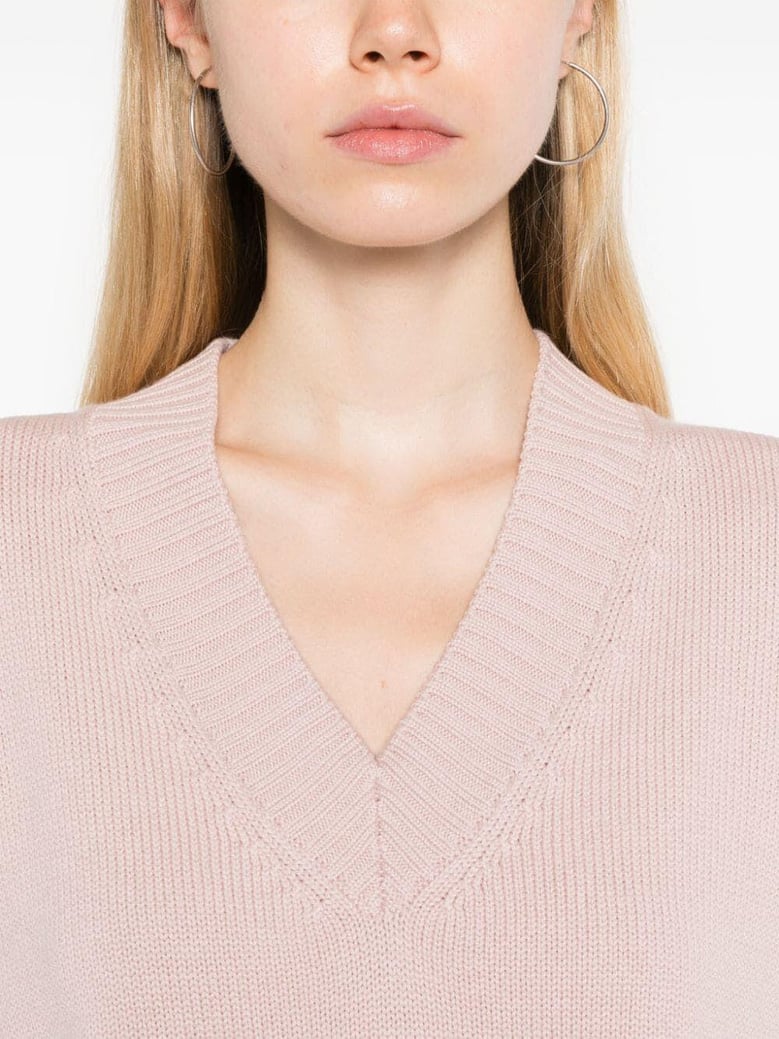 long sleeves v neck oversized sweater by Selfnex
