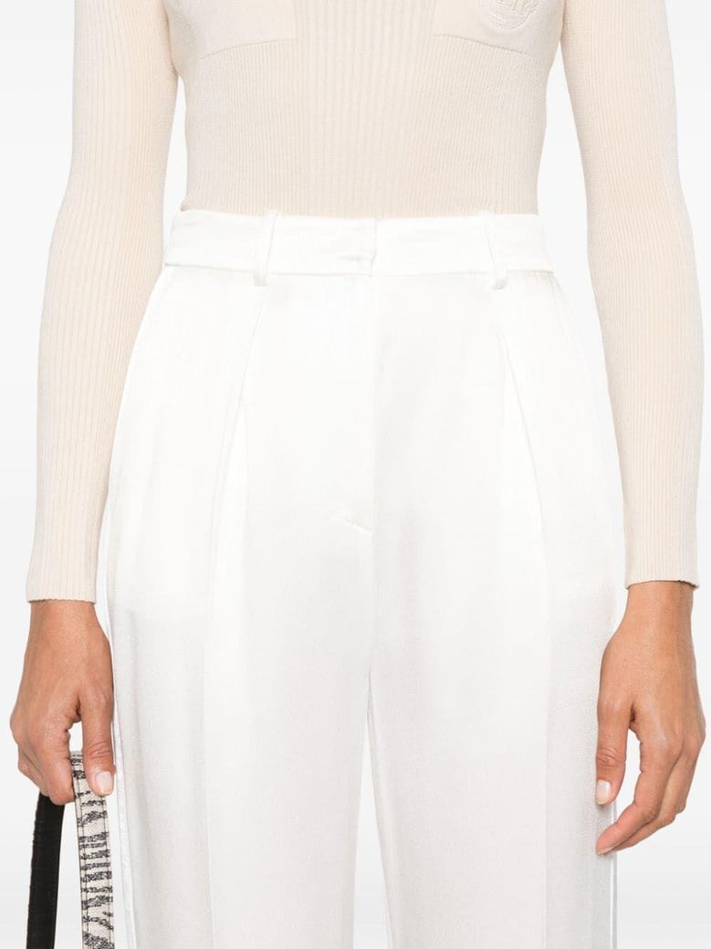 white acetate viscose pants by Selfnex