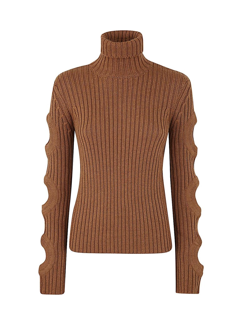 cut out sleeve turtleneck jumper by Selfnex
