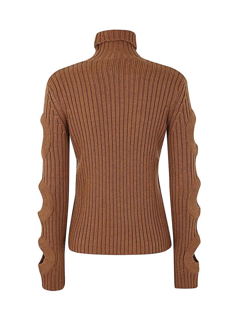 cut out sleeve turtleneck jumper by Selfnex