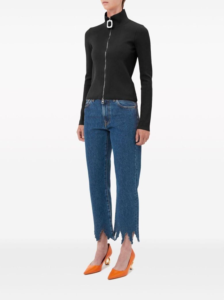 fitted zip up cardigan longe sleeve by Selfnex